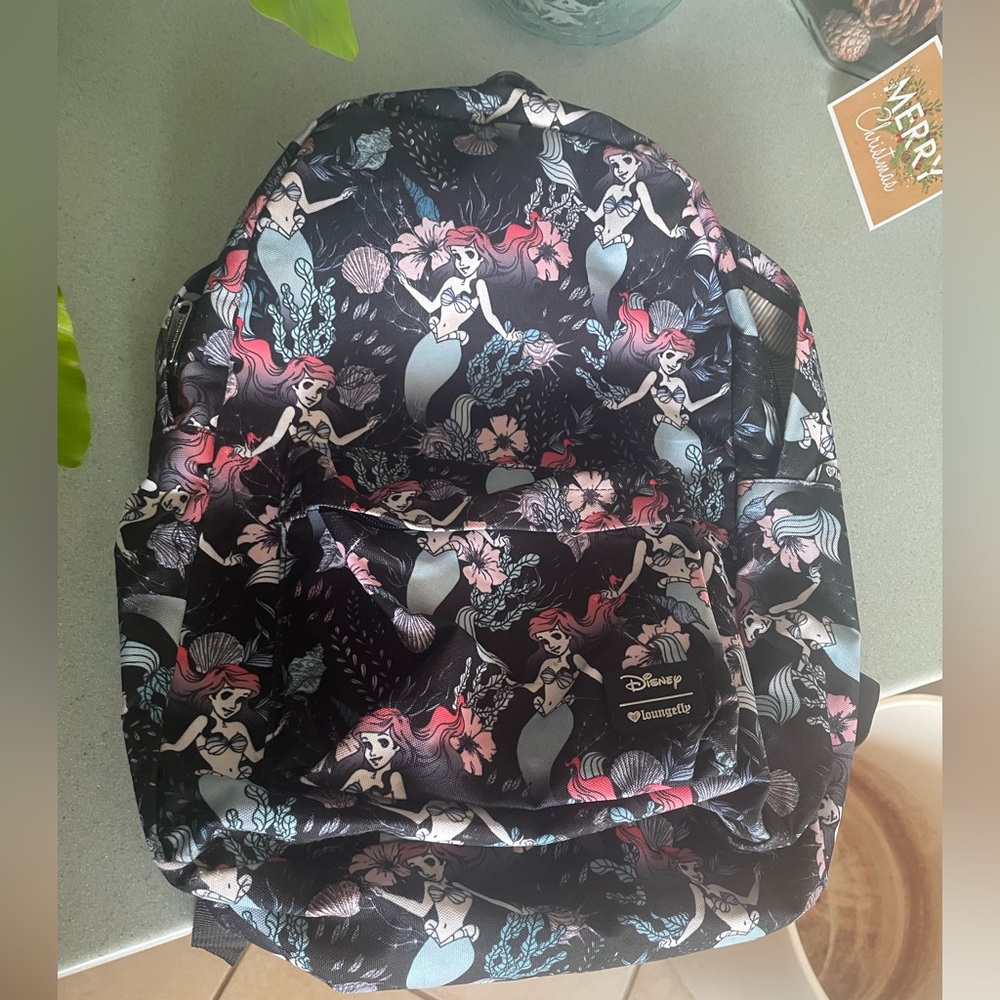 Cute used Loungefly Little Mermaid Full Size Backpack Disney Retired Collectible - Picture 11 of 13